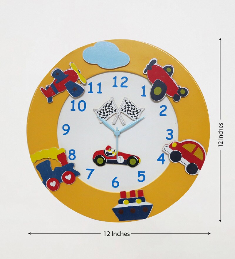 Buy Multicolor Plastic Transport Wall Kids Wall Clock Online Kids