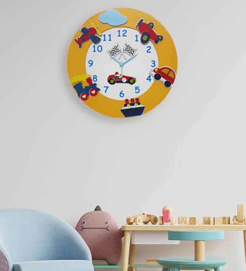 Buy Multicolor Plastic Transport Wall Kids Wall Clock Online Kids