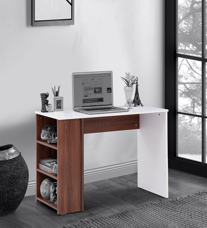 white and brown writing desk