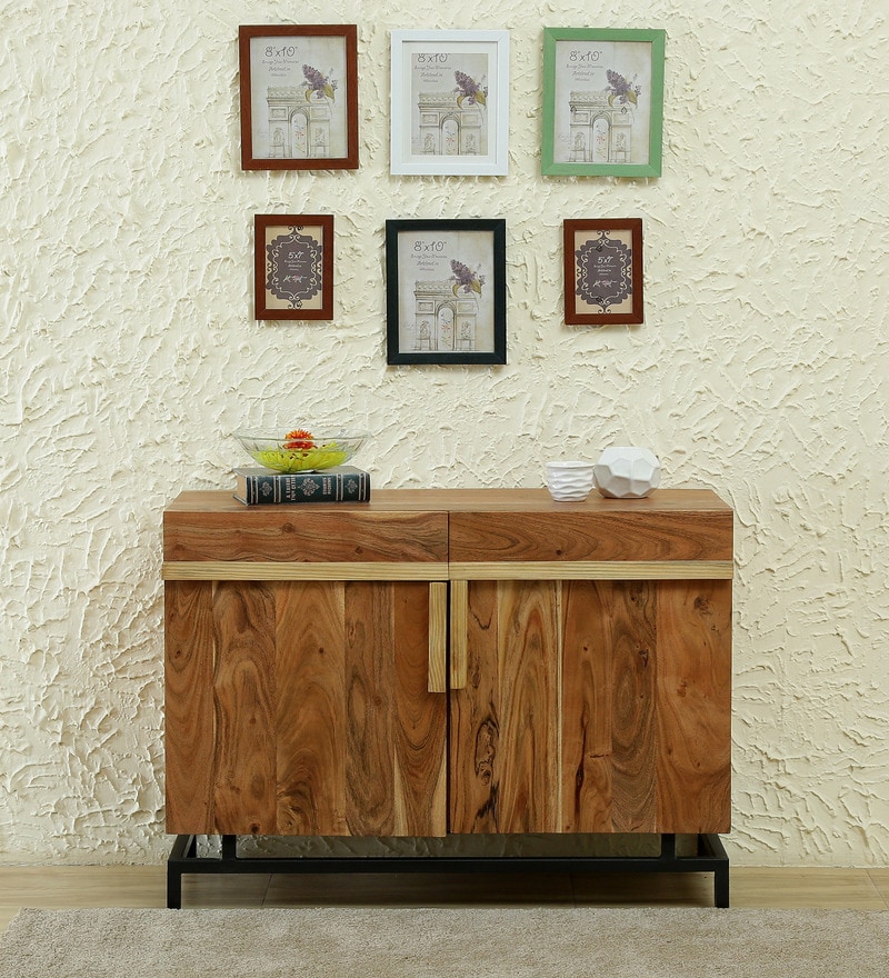 Buy Trestle Solid Acacia Wood Cabinet In Natural Acacia Finish By Woodsworth Online 