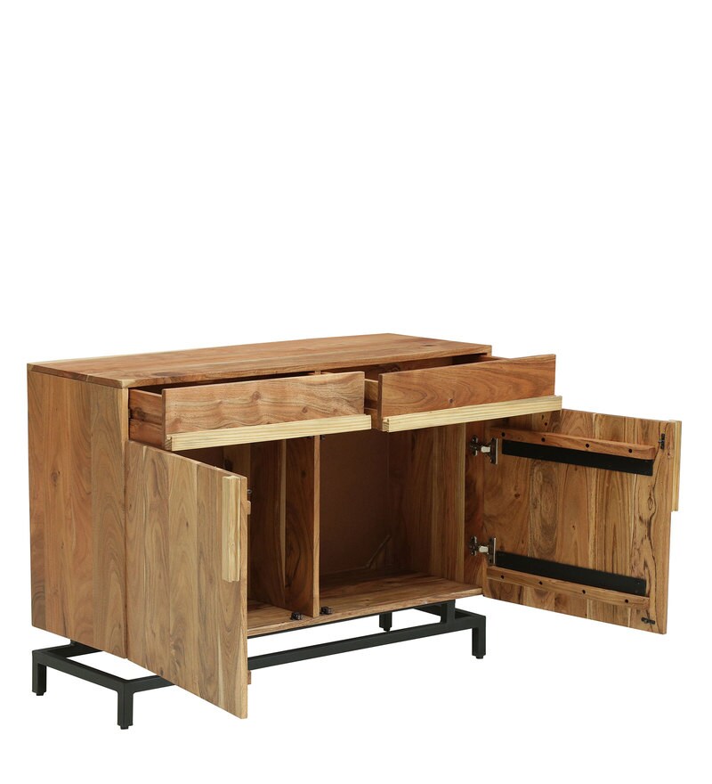 Buy Trestle Solid Acacia Wood Sideboard In Natural Acacia Finish By