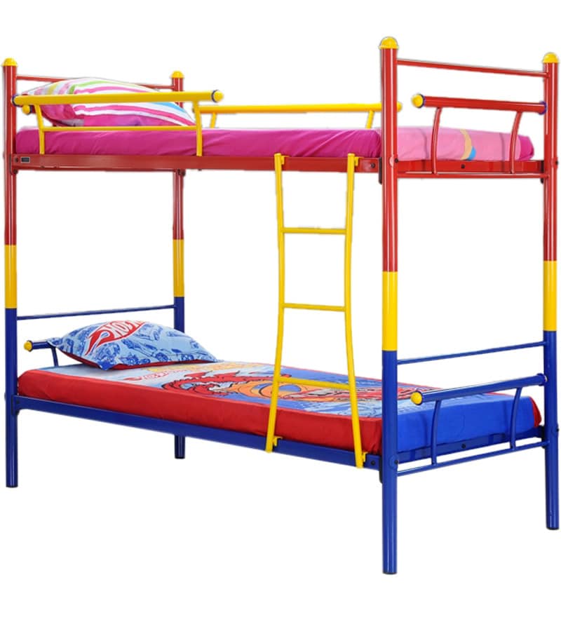 Buy Tri Colour Bunk Bed by FurnitureKraft Online Bunk Beds Beds