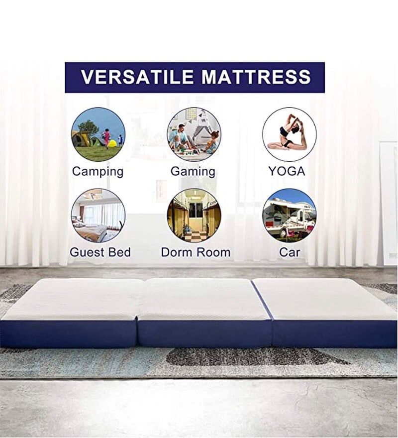 Buy Tri Folding (72x60) Memory Foam 4 Inch Queen Size Mattress by Loom