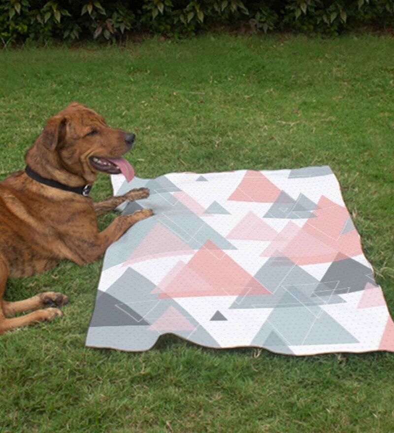 Buy Triangle Pattern Small Dog Blanket in Multi Colour by Right Online