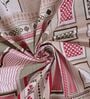 Beige Architectural 144 TC Cotton King Sized Bedsheet With 2 Pillow Covers