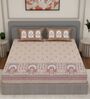 Beige Architectural 144 TC Cotton King Sized Bedsheet With 2 Pillow Covers