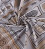 Grey Architectural 144 TC Cotton King Sized Bedsheet With 2 Pillow Covers