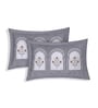 Grey Architectural 144 TC Cotton King Sized Bedsheet With 2 Pillow Covers