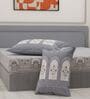 Grey Architectural 144 TC Cotton King Sized Bedsheet With 2 Pillow Covers