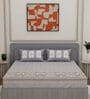 Grey Architectural 144 TC Cotton King Sized Bedsheet With 2 Pillow Covers