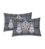 Grey Checks 144 TC Cotton King Sized Bedsheet With 2 Pillow Covers