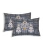 Grey Checks 144 TC Cotton King Sized Bedsheet With 2 Pillow Covers