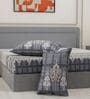 Grey Checks 144 TC Cotton King Sized Bedsheet With 2 Pillow Covers