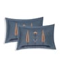 Grey Geometric 144 TC Cotton King Sized Bedsheet With 2 Pillow Covers