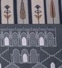 Grey Geometric 144 TC Cotton King Sized Bedsheet With 2 Pillow Covers