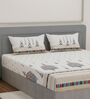 Red Medallion 144 TC Cotton King Sized Bedsheet With 2 Pillow Covers
