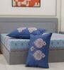 Blue Medallion 144 TC Cotton King Sized Bedsheet With 2 Pillow Covers