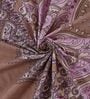 Beige Medallion 144 TC Cotton King Sized Bedsheet With 2 Pillow Covers