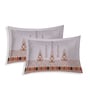 Orange Medallion 144 TC Cotton King Sized Bedsheet With 2 Pillow Covers