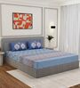 Blue Medallion 144 TC Cotton King Sized Bedsheet With 2 Pillow Covers