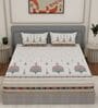 Red Medallion 144 TC Cotton King Sized Bedsheet With 2 Pillow Covers