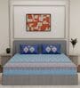 Blue Medallion 144 TC Cotton King Sized Bedsheet With 2 Pillow Covers