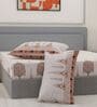 Orange Medallion 144 TC Cotton King Sized Bedsheet With 2 Pillow Covers
