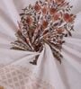 Orange Medallion 144 TC Cotton King Sized Bedsheet With 2 Pillow Covers