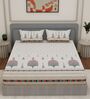 Red Medallion 144 TC Cotton King Sized Bedsheet With 2 Pillow Covers