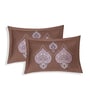 Beige Medallion 144 TC Cotton King Sized Bedsheet With 2 Pillow Covers