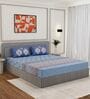 Blue Medallion 144 TC Cotton King Sized Bedsheet With 2 Pillow Covers
