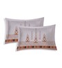 Orange Medallion 144 TC Cotton King Sized Bedsheet With 2 Pillow Covers