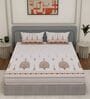 Orange Medallion 144 TC Cotton King Sized Bedsheet With 2 Pillow Covers