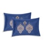 Blue Medallion 144 TC Cotton King Sized Bedsheet With 2 Pillow Covers