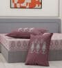 Pink Paisley 144 TC Cotton King Sized Bedsheet With 2 Pillow Covers