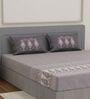 Grey Paisley 144 TC Cotton King Sized Bedsheet With 2 Pillow Covers
