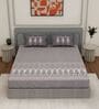 Grey Paisley 144 TC Cotton King Sized Bedsheet With 2 Pillow Covers