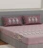 Pink Paisley 144 TC Cotton King Sized Bedsheet With 2 Pillow Covers