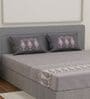 Grey Paisley 144 TC Cotton King Sized Bedsheet With 2 Pillow Covers