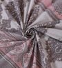 Grey Paisley 144 TC Cotton King Sized Bedsheet With 2 Pillow Covers