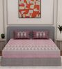 Pink Paisley 144 TC Cotton King Sized Bedsheet With 2 Pillow Covers
