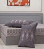 Grey Paisley 144 TC Cotton King Sized Bedsheet With 2 Pillow Covers