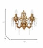Traditional Brass Candelabra Wall Sconce with Intricate Carving and Pencil Crystals