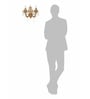 Traditional Brass Candelabra Wall Sconce with Intricate Carving and Pencil Crystals