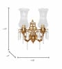 Traditional Brass Finish Wall Sconce with Intricate Carving, Pencil Crystals & Fluted Ruffled Glass