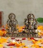 Golden Traditional Brass Laxmi Ganesh Idol
