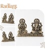 Golden Traditional Brass Laxmi Ganesh Idol