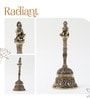 Golden Traditional Brass Pooja Bell with Hanuman Idol