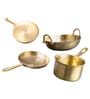 Bronze 10 Inch/3 Litre Kadai 10 Inch/1.8 Litre Frying Pan & 7.6 Inch/2Litre Sauce Pan 11.3Inch Tawa Combo Set of 4
