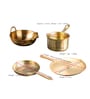 Bronze 10 Inch/3 Litre Kadai 10 Inch/1.8 Litre Frying Pan & 7.6 Inch/2Litre Sauce Pan 11.3Inch Tawa Combo Set of 4